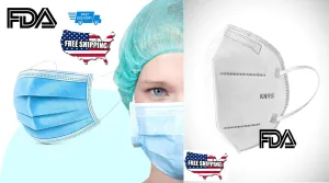 50 Pack FDA 3Ply Masks or 10 Pack FDA KN95 Masks - Ships Next Day From NY Warehouse!!