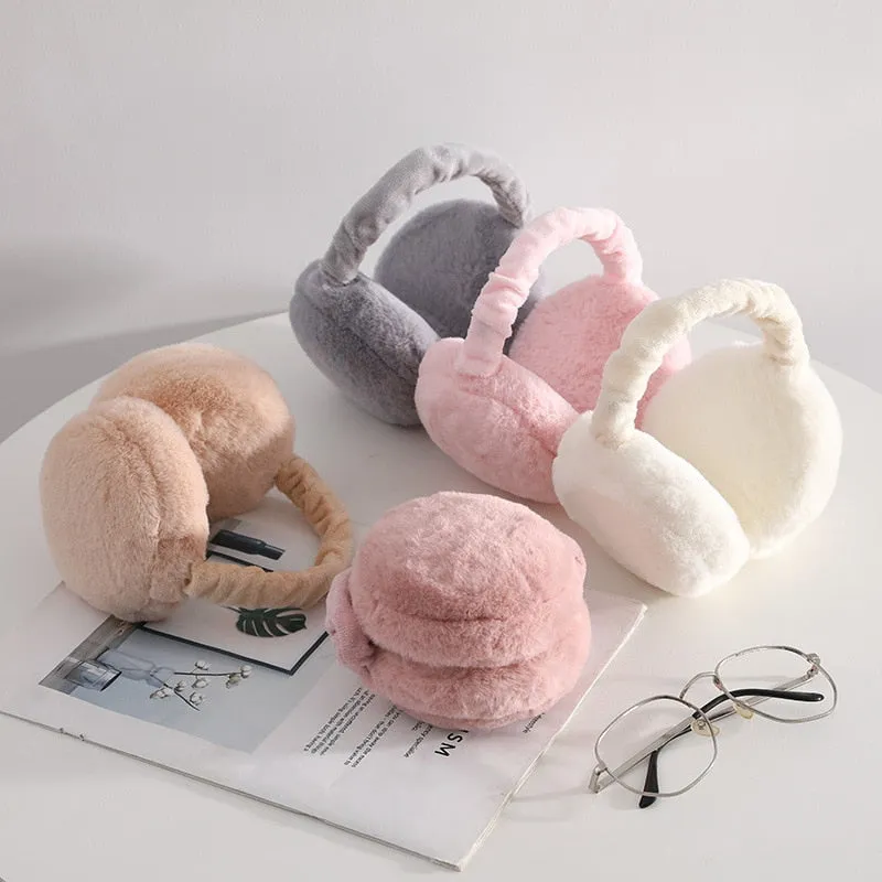Creative Hamburger Warmer Ear Muffs Foldable Winter Head Hood Headband Earmuffs Outdoor Winter Accessories for Children Adults