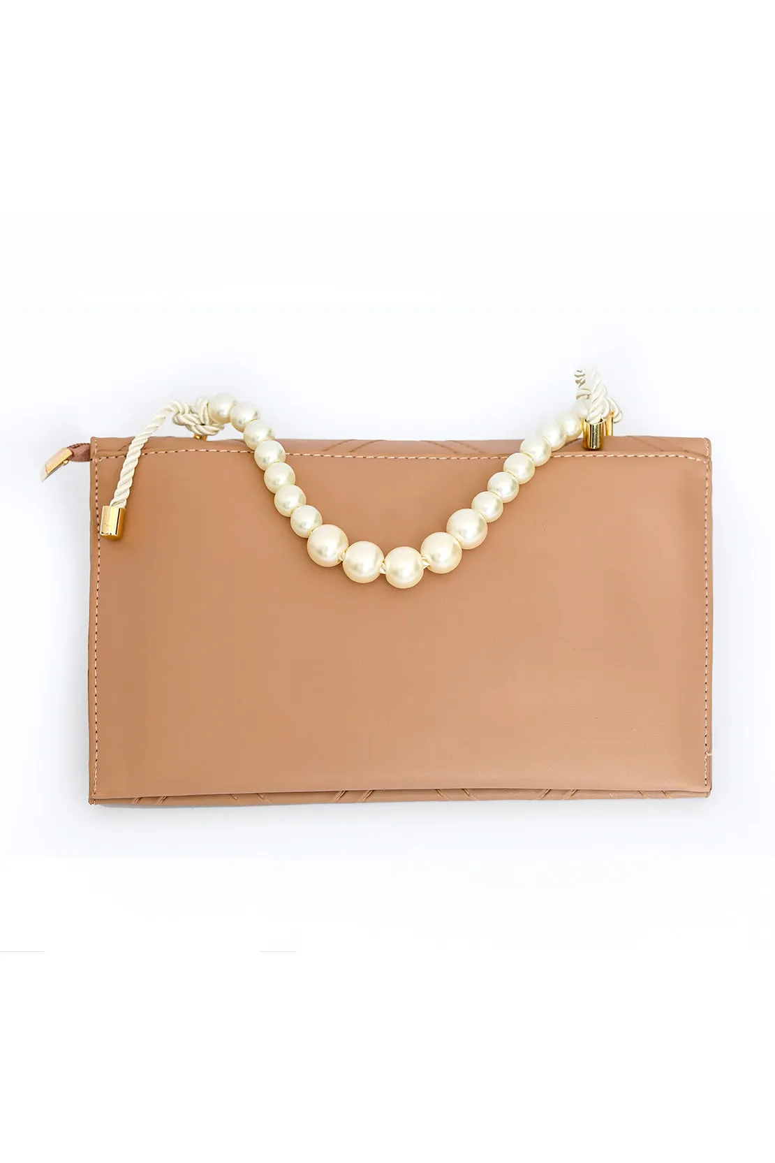 Pearl Handle Clutch - Peach